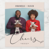 応援モダン結婚の写真 ワインラベル (シングルラベル)