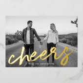 応援モダン金ゴールドルクス写真 箔シーズンカード (正面)