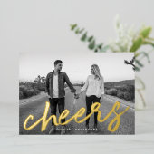 応援モダン金ゴールドルクス写真 箔シーズンカード (立ち正面)