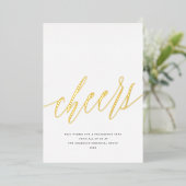 応援モダン非写真事業金ゴールドクリスマス 箔シーズンカード (立ち正面)