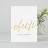 応援モダン非写真事業金ゴールドクリスマス 箔シーズンカード (立ち正面)