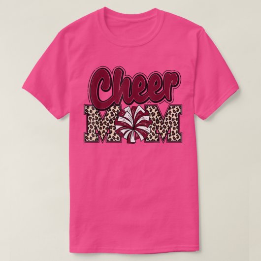 応援モマママルーンレオパード文字応援ポムポム55 Tシャツ (デザイン正面)