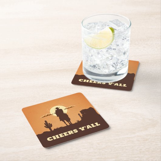 応援ヤル砂漠 スクエアペーパーコースター (インサイチュ)