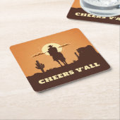 応援ヤル砂漠 スクエアペーパーコースター (アングル)