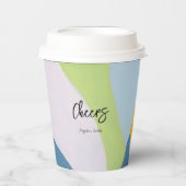 応援ユニークブロック抽象芸術アーカスタム文字 紙コップ (正面)