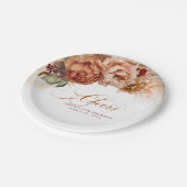 応援ラストテラコッタフローラパンパスグラス ペーパープレート (アングル)