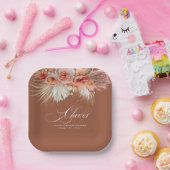 応援ラストテラコッタフローラパンパスグラス ペーパープレート (パーティー)