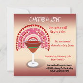 応援ラブバレンタインハートカクテルパーティー 招待状 (正面)