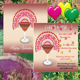 応援ラブバレンタインハートカクテルパーティー 招待状