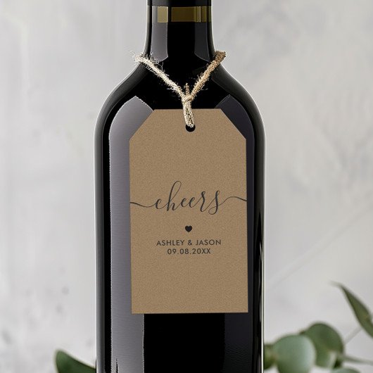 応援ラベル、結婚のワインまたはシャンパンラベル、クラフト ギフトタグ