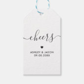 応援ラベル、結婚のワインまたはシャンパンラベル、クラフト ギフトタグ (正面)