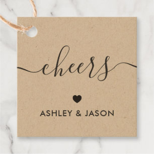 応援ラベル、結婚のワインまたはシャンパンラベル、クラフト フェイバータグ