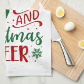 応援ランニングのオンコーヒー&クリスマス キッチンタオル (四つ折り)