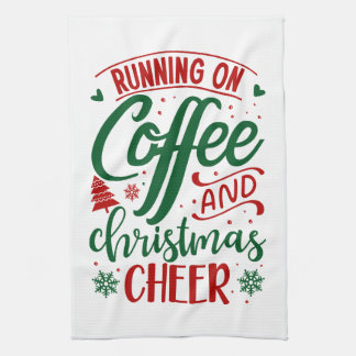 応援ランニングのオンコーヒー&クリスマス キッチンタオル