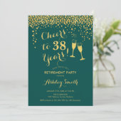 応援リタイアメントパーティー – エメラルドグリーン金ゴールド 招待状 (スタンド正面)