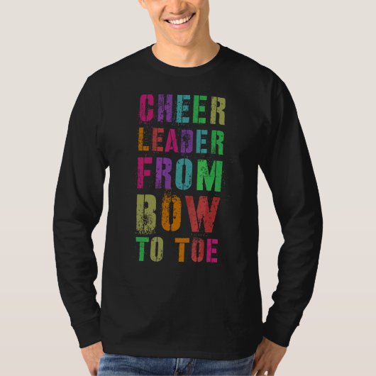 応援リーダーBowからToeへチアリーティングチームチェ Tシャツ (正面)