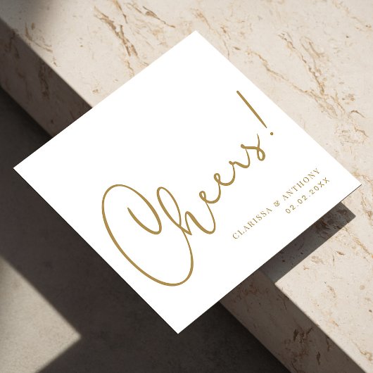 応援レタリングハンドトレンド：スタイルで際立つ スタンダードカクテルナプキン