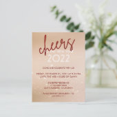 応援レッドグリッター新年パーティの招待状 シーズンポストカード (スタンド正面)