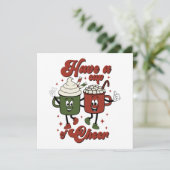 応援レトロクリスマスコアコーヒーを飲む カード (スタンド正面)