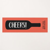 応援ワおもしろいインボトルシルエット名前をカスタムする ヨガマット (正面(横))