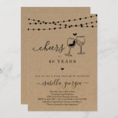 応援ワインテイスティングバースデーパーティー – 任意の年齢 招待状 (正面/裏面)