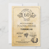 応援ワインテイスティン素朴グ誕生日パーティー招待状 招待状 (正面)