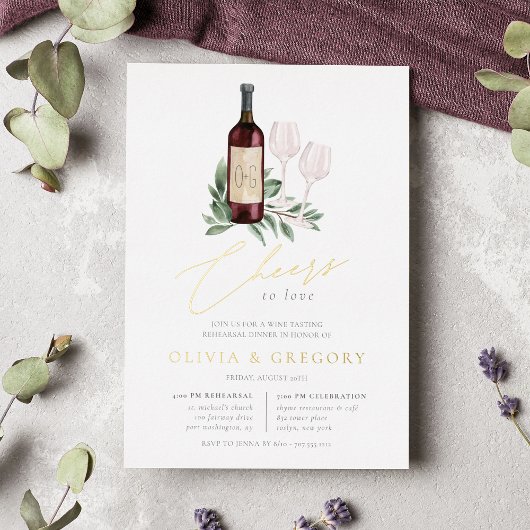 応援ワイン試飲リハーサルディナー 箔招待状