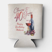 応援ワイン40歳の誕生日 缶クーラー (正面)