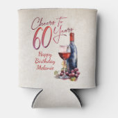 応援ワイン60誕生日 缶クーラー (正面)
