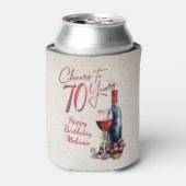 応援ワイン70誕生日 缶クーラー (缶正面)