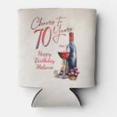 応援ワイン70誕生日 缶クーラー (正面)