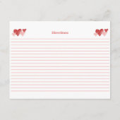 応援ーラブバレンタインブライダルシャワーレシピカード アドバイスカード (裏面)