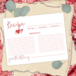 応援ーラブバレンタインブライダルシャワーレシピカード アドバイスカード