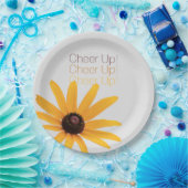 「応援上」感動的黄色い花カスタマイズ、 ペーパープレート (パーティー)