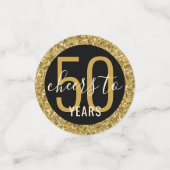 応援任意の年誕生日ブラック金ゴールドグリッター大 コンフェッティ (スモール正面)