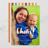 応援元旦の家族の写真カード シーズンカード (正面/裏面)