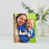 応援元旦の家族の写真 ポストカード (スタンド正面)