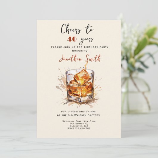 応援先ウイスキーお祝い誕生日パーティー 招待状 (スタンド正面)