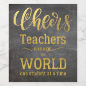 応援先生タイポグラフィ評価引用文 ワインラベル (シングルラベル)