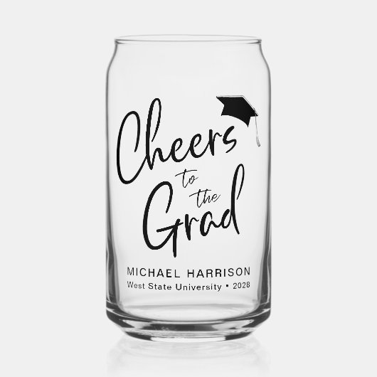 応援卒業党 ガラス缶 (正面)