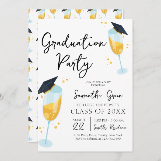 応援卒業党 招待状 (正面/裏面)