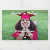 応援卒業1フォトホワイトスクリプトミニスプリット スパークリングワインラベル (シングルラベル)