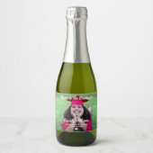 応援卒業1フォトホワイトスクリプトミニスプリット スパークリングワインラベル (正面)