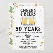 応援及びビール誕生日のパーティの招待状 招待状 (正面/裏面)