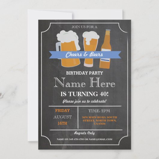 応援及びビールBBQの誕生会年齢の招待 招待状 (正面)