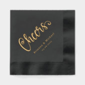 応援名は優雅な結婚式を行う 箔ナプキン (正面)