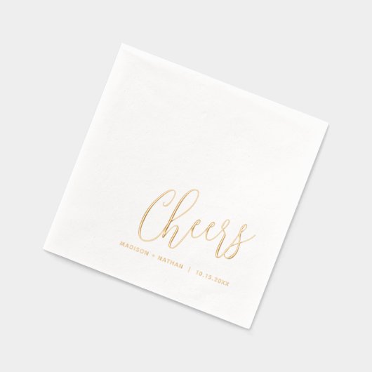 応援名前をカスタムするイベント日シンプルモダン 箔ナプキン (左)