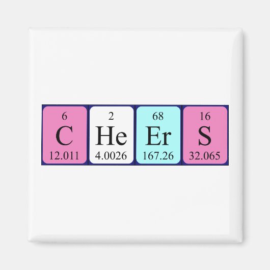 応援周期表語マグネット マグネット (正面)