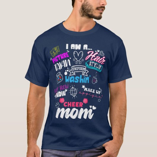 応援団ママのための楽しいチアリーディングママ  Tシャツ (正面)