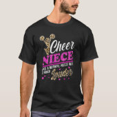 応援姪の最大ファンヒョウ柄とポンポン Tシャツ (正面)